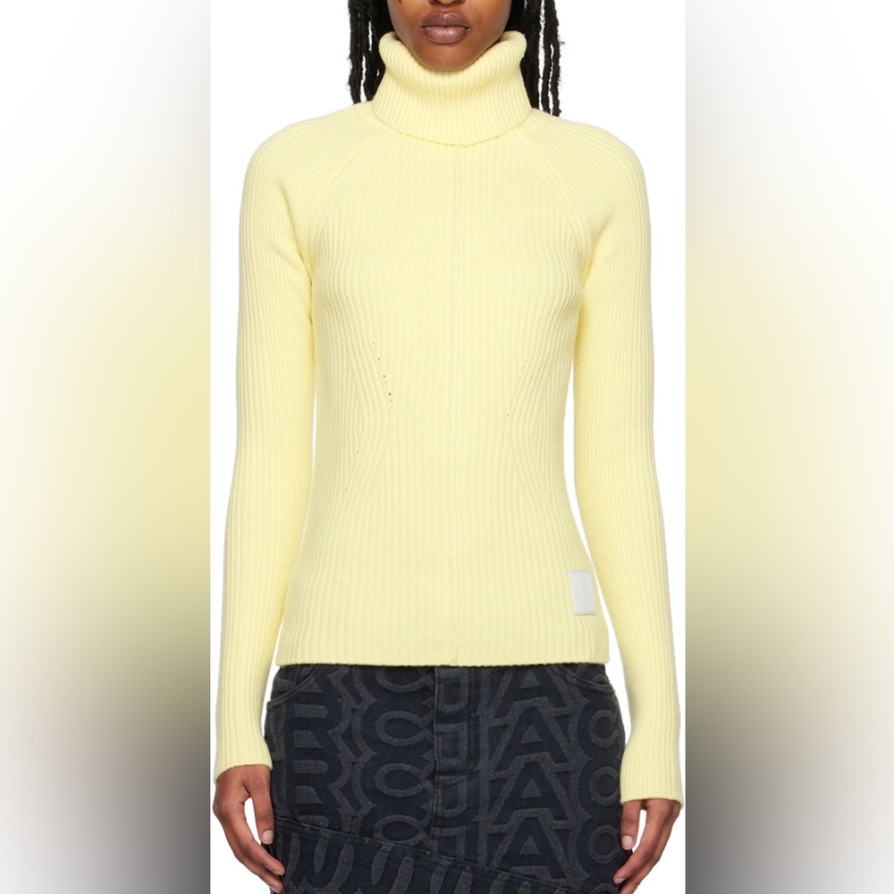 MARC JACOBS Ribbed Turtleneck Sweater - Butter Yellow